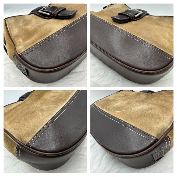 ⭐️SOLD⭐️ Vintage Coach Hampton Camel Suede & Leather Shoulder Bag - Picture 7 of 15
